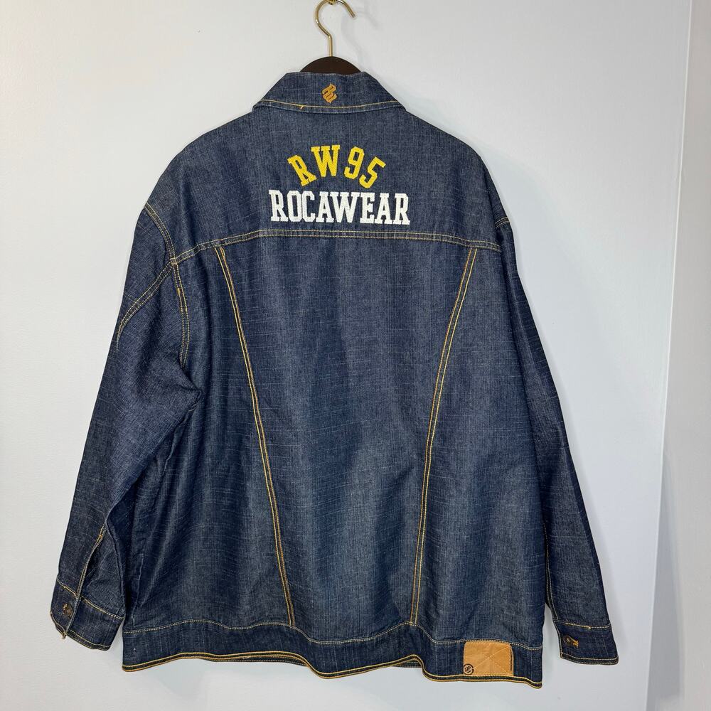 Vintage Rocawear Y2K Denim Jacket Men's Size 3XL Hip Hop Relax Blue